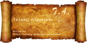 Teleky Algernon névjegykártya